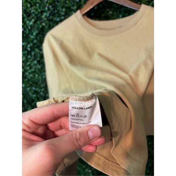 YELLOW LABEL CO. BOXY TAN CROP TOP SIZE LARGE NWOT - Picture 4 of 4